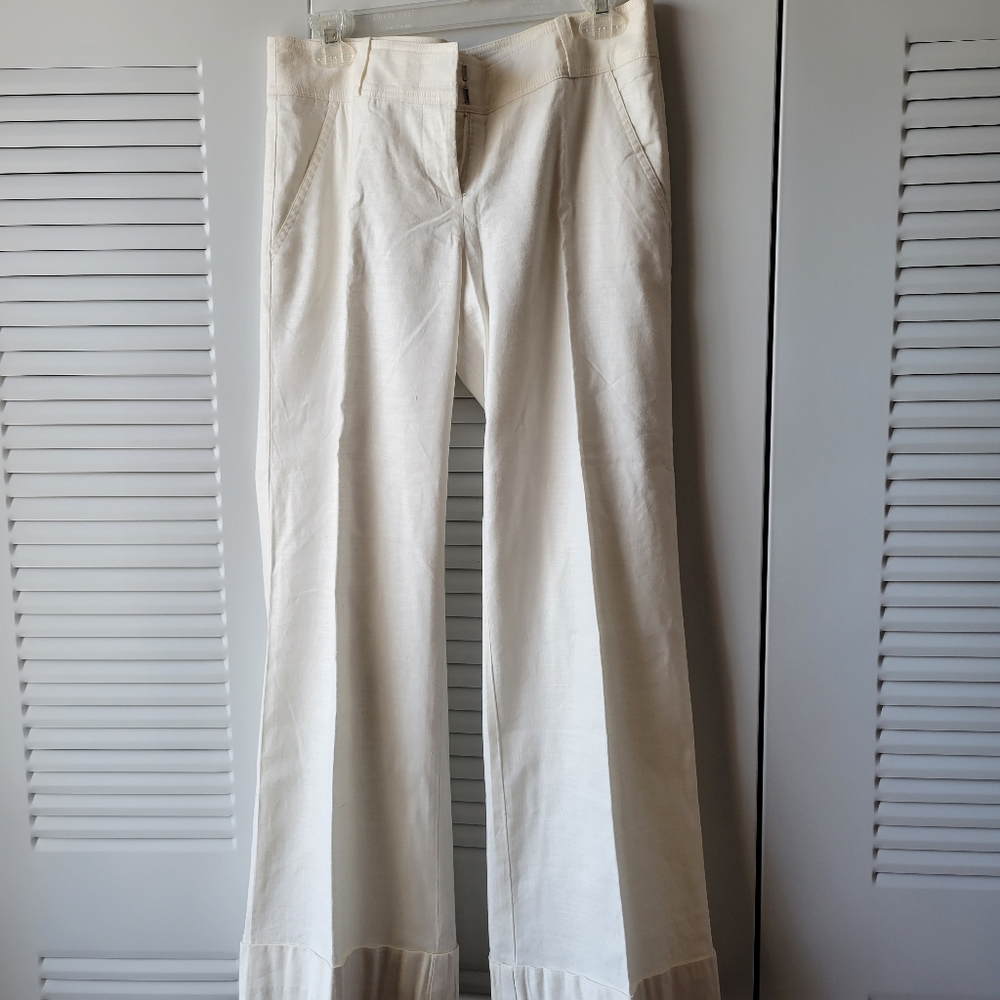 BEBE White Linen Pants